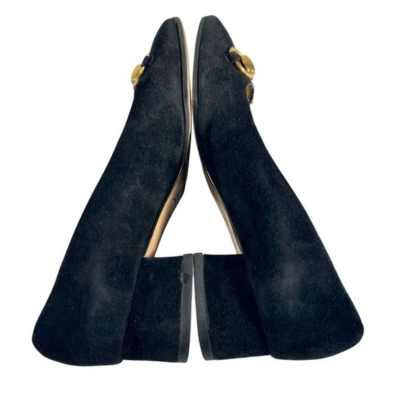 Gucci Suede Horsebit Loafer Size 6.5 Black Block Heel Size 36.5 IT - Picture 8 of 11
